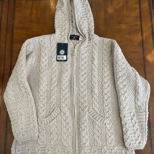 Classic Irish Merino Wool Hooded/Zipper Coat